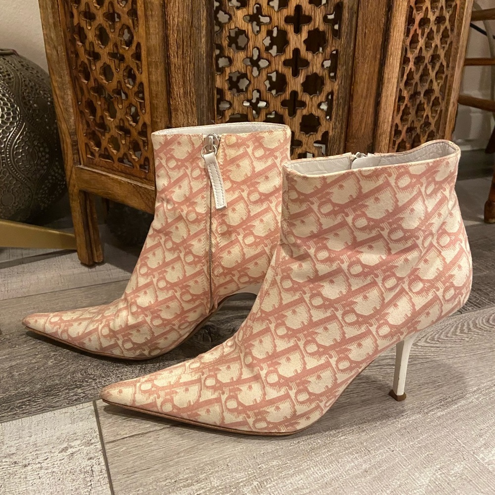 Rare! ⭐️Dior vintage oblique ankle boots pink 37